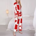 thumbnail image 4 of Bingfone Womens Pajama Sets Canada Print,Long Sleeve Loungewear Pajamas Set-Medium, 4 of 9