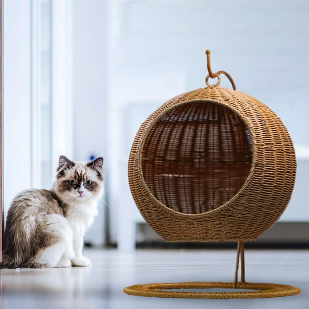cama colgante casas de mimbre para gatos