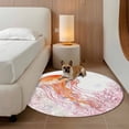 thumbnail image 2 of Coral Jellyfish Coastal Round Area Rug 6Ft Washable Circle Rugs for Bathroom Office, Summer Ocean Coral Pink Non-Slip Carpet Floor Mats Indoor Outdoor Carpet Runner Aesthetic Home Decor, 2 of 8