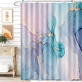 thumbnail image 2 of Colourful Marble Shower Curtain, Watercolor Abstract Shower Curtain with 12 Hooks, Waterproof Fabric Shower Curtain for Bathroom Set Decor, Luxury Gold Line Marble Print, 72 x 72 Inch, Blush, 2 of 6