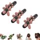 thumbnail image 1 of Pinzas rectas con forma de pico de pato y flores retro, horquilla y pinza recta con forma de pico de pato y flores retro, pinzas para el pelo elegantes con forma de pico de pato, planas y de fijación, 1 of 8
