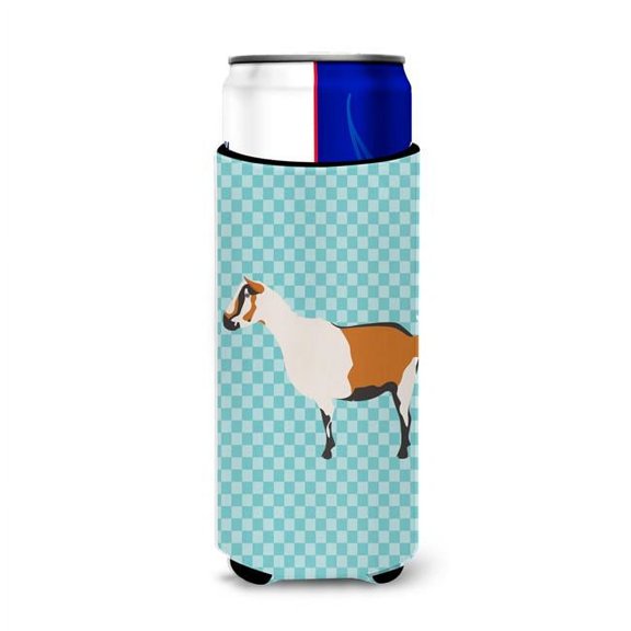 Carolines Treasures BB8054MUK Alpine Goat Blue Check Michelob Ultra Hugger for Slim Cans