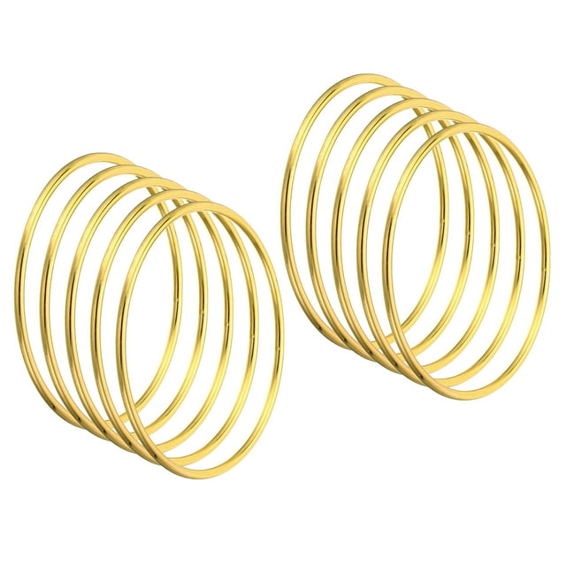 Unique Bargains 3 Inch Dream Catcher Rings, 20 Pcs Metal Macrame Wreath Floral Round Ring Hoop, Gold