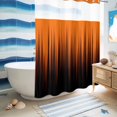 thumbnail image 5 of No Hook Shower Curtain, Burnt Orange Black Ombre Shower Curtains for Bathroom with See Through Top Window, Modern Abstract Striped Gradient Waterproof & Washable Bath Curtain Extra Long 72"x84", 5 of 9