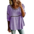 thumbnail image 2 of Womens Floral Babydoll Tops，Lightweight Gauze 3/4 Sleeve Blouses Boho Floral Tops Peplum Tops For Women Womens Summer Tops Women'S Print T Shirt Business Casual Outfits Loose Fit Tunic Top XL, 2 of 8