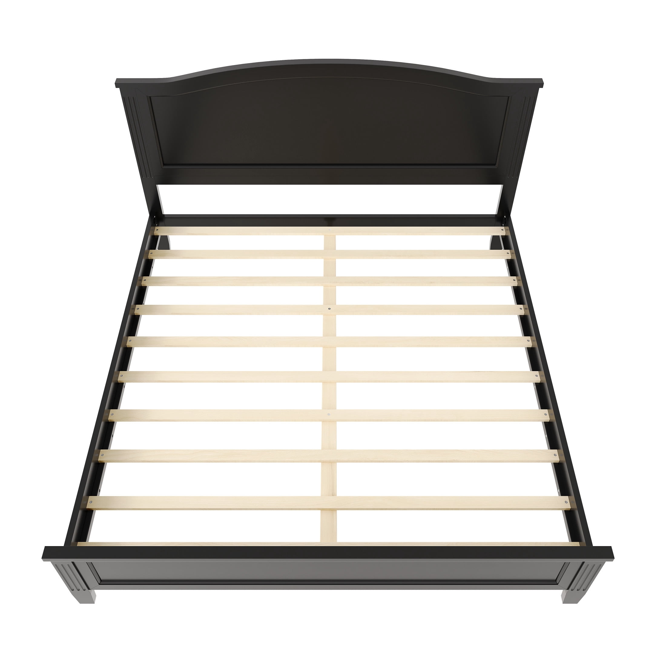 Noble House King Size Platform Bed with Headboard and Slat Support, Wooden Bed Frame, Rustic Farmhouse, Black