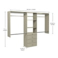 thumbnail image 5 of Easy Track Wood Laminate Deluxe Closet Organizer with Shelves and Drawers, Grey, 5 of 6