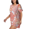 thumbnail image 2 of Bingfone Corals Print Pajamas Sets for Women Soft Short-Sleeved Pjs with Lounge Shorts Two Piece Sleepwear, 2 of 8