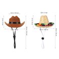 thumbnail image 4 of KAKOWELY 2 sombreros para perros y gatos, sombrero vaquero para mascotas, sombrero de paja, sombreros de fiesta, sombreros para cachorros, accesorios de fotos para cosplay de mascotas., 4 of 5
