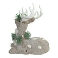 thumbnail image 4 of Northlight Sitting Sisal Reindeer with Wreath Christmas Figure - 12.75" - Gray, 4 of 4