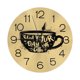 thumbnail image 1 of Reloj de pared con letras de taza que dice "Comienza el día con café" - Reloj de pared silencioso de 10 pulgadas que no hace tictac - Estilo rústico retro campestre decorativo para sala de estar,, 1 of 7