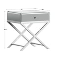 thumbnail image 4 of Weston Home Downey X-Base Mirrored Chrome End Table, 4 of 9