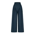 thumbnail image 4 of Elastic Waist Jeans for Women Wide Leg Drawstring High Waisted Denim Pants Casual Long Pants with Pockets ,Blue,3XL, 4 of 9