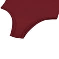 thumbnail image 6 of Short Sleeve Deep V Neck Bodysuit, Casual Solid Basic Woman Body, V Neck Bodysuits Slim Tops, Wine Red, 6 of 8