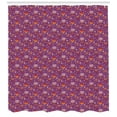 thumbnail image 3 of Floral Shower Curtain, Garden Flowers Retro Style Scandinavian Pattern Spring Season, Fabric Bathroom Set with Hooks, 69W X 75L Inches Long, Purple Orange Beige and Pale Blue, by Ambesonne, 3 of 3