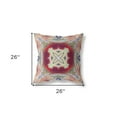 thumbnail image 5 of 26"x26" Grey Green Magenta Red Zippered Broadcloth Geometric Throw Pillow, 5 of 5