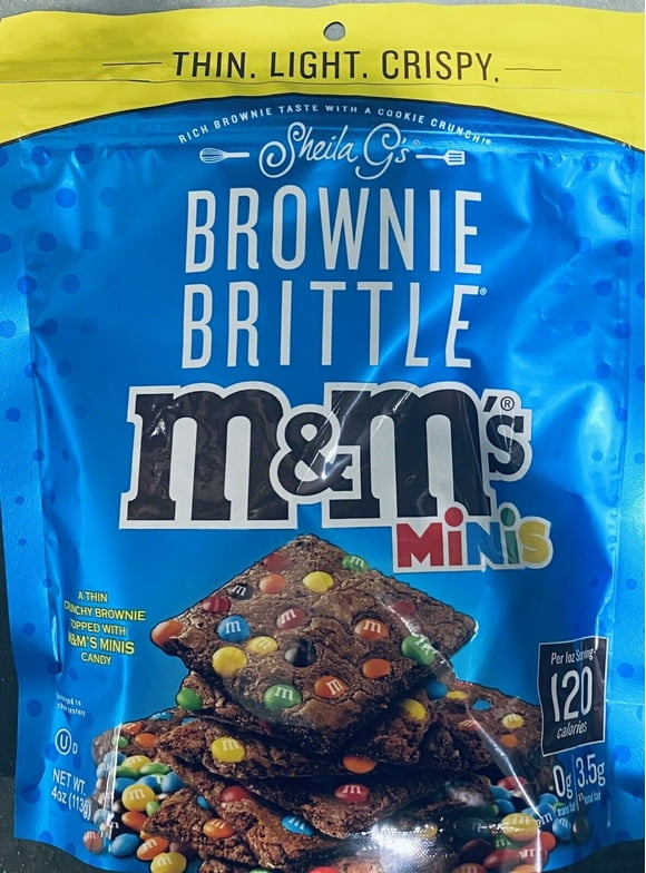 Brownie Brittle M&M's Minis Cookie Snack Thins 4 oz Bag