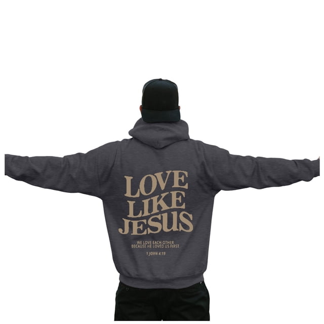 Men Solid Color Printed Casual Hooded Sweatshirt Business Fashionable Comfortable Loose Fit Pullover