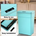 thumbnail image 6 of 13 Gallon Kitchen Trash Can Automatic Garbage Can with Touch-Free & Motion Sensor, Anti-Fingerprint Plastic Trash Bin for Home Office, Blue, 6 of 7