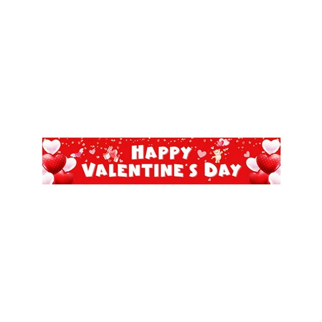 zhangmingg Valentine's Day Decorative Banner Heartfelt Celebration Party Sign for Home Decorations