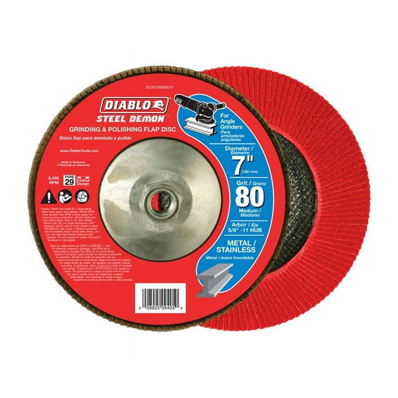 Diablo Steel Demon 7 in. Zirconia Aluminum Oxide Bolt-On Flap Disc 80 Grit Medium 1 pk