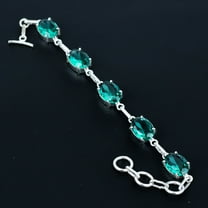 Apatite Oval 925 Sterling Silver Gemstone Solitaire Jewelry Bracelet 7" VJ 302