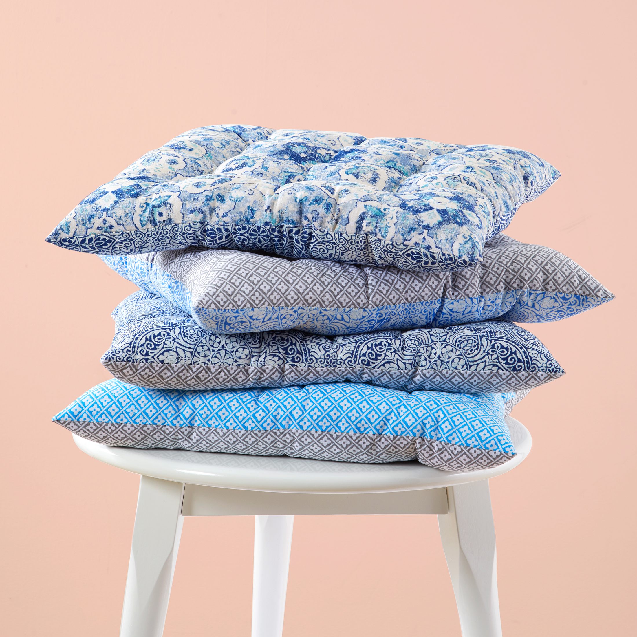 Waverly Inspirations 44" 100% Cotton Global Medallion Sewing & Craft Fabric By the Yard, Blue and White