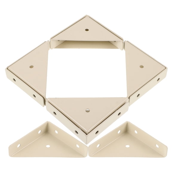 USHOBE 10Pcs Furniture Corner Connectors Beige Metal Brackets for Home Use