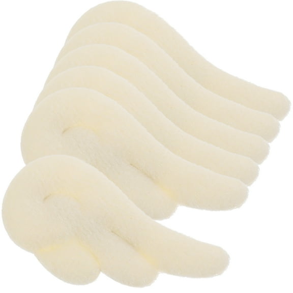 Amosfun 3Pairs Fabric White Angel Wings Hair Barrettes for Hair Decoration in Holiday and Party Use