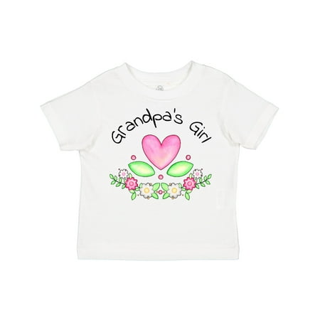 

Inktastic Grandpa s Girl- Heart Flowers Gift Toddler Toddler Girl T-Shirt