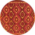 thumbnail image 1 of Ahgly Company Indoor Round Abstract Orange Red Abstract Area Rugs, 5' Round, 1 of 6