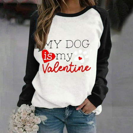 

Zedker Women s Sweatshirts Graphic Crewneck Sweatshirt Women Women s Fashion Valentine s Day Printed Round Neck Loose Pullover Printed Sweatshirt Top