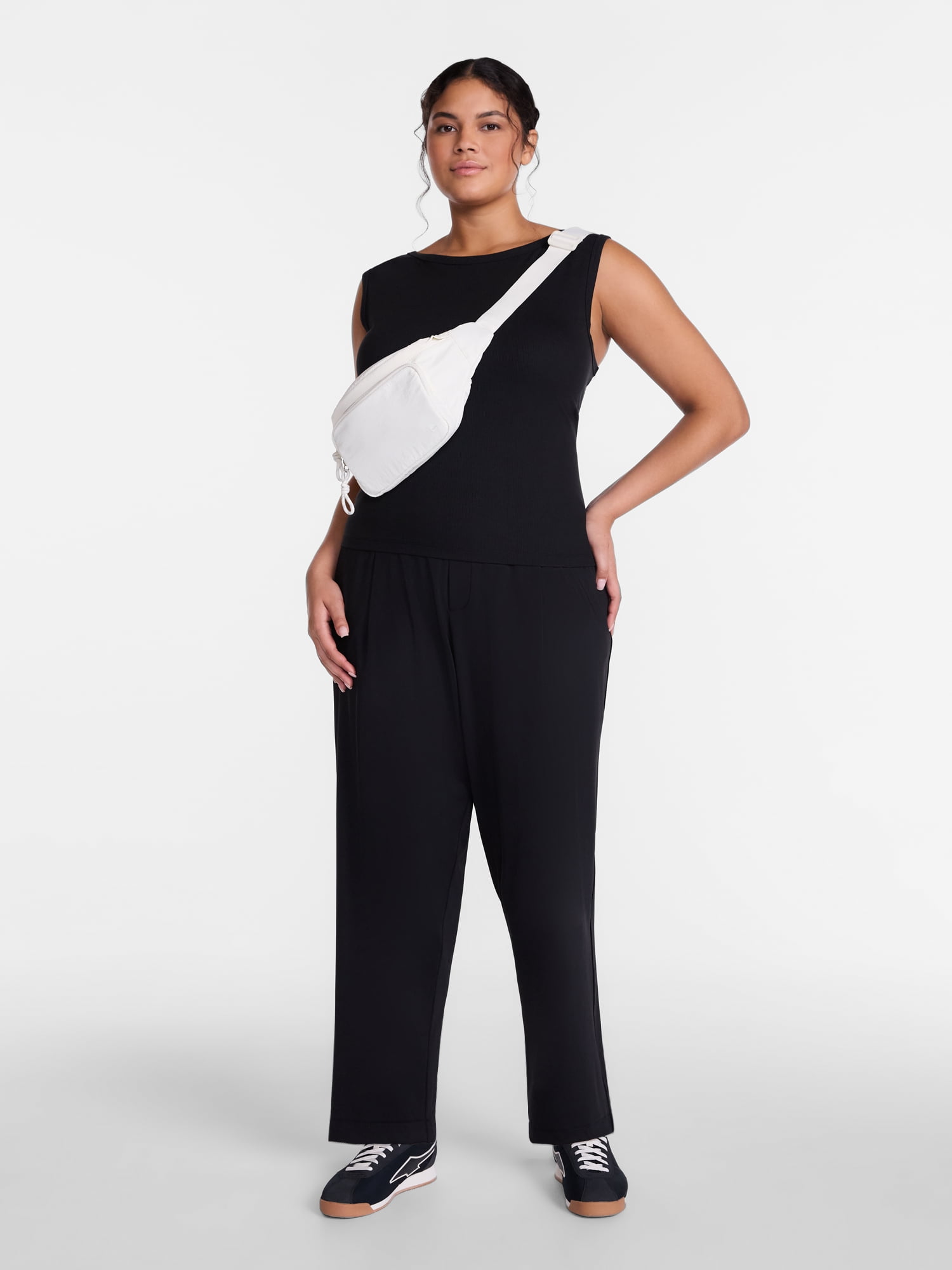 Avia Women's and Women's Plus Tapered Interlock Trousers, 27" Inseam, Sizes XS-4X