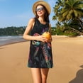 thumbnail image 3 of Fotbe Colorful Plant Turtle A Vestido de Verano sin Mangas para Mujer – Vestido Midi Línea A, Estilo Camiseta Floral, Vestido Playero Casual y Fluido, 3 of 7