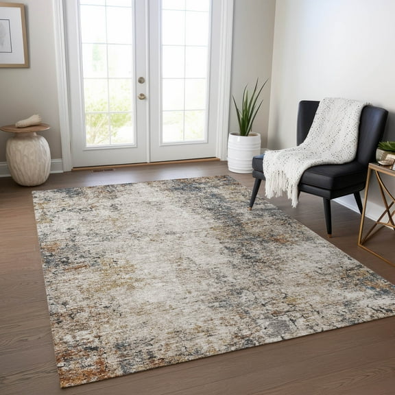 Addison Rugs Chantille Indoor/Outdoor Transitional Modern Putty Washable Rectangle Rug, 10' x 14'