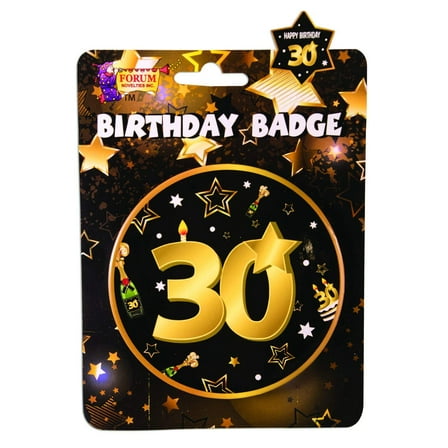 Forum Novelties X81649 Birthday Badge, Black, Gold