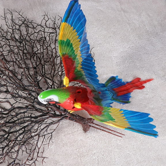 KALLORY Electric Flying Parrot Toy with Glowing Eyes, Wings, and Interactive Features for Kids