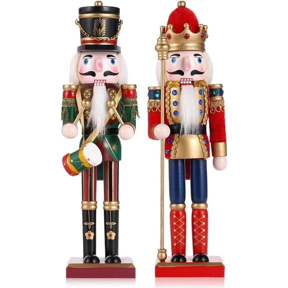 Christmas Decorations Nutcracker Ornament,12 inch Wooden Traditional Nutcracker,Painted Nutcracker Figures,Festive Christmas Nutcracker Party Tabletop Thanksgiving Decor(Swordsmen)