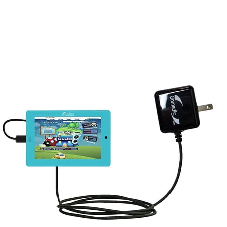 Gomadic Intelligent Compact AC Home Wall Charger suitable for the Lexibook Tablet Master MFC155EN - High output power with a convenient, foldable plug