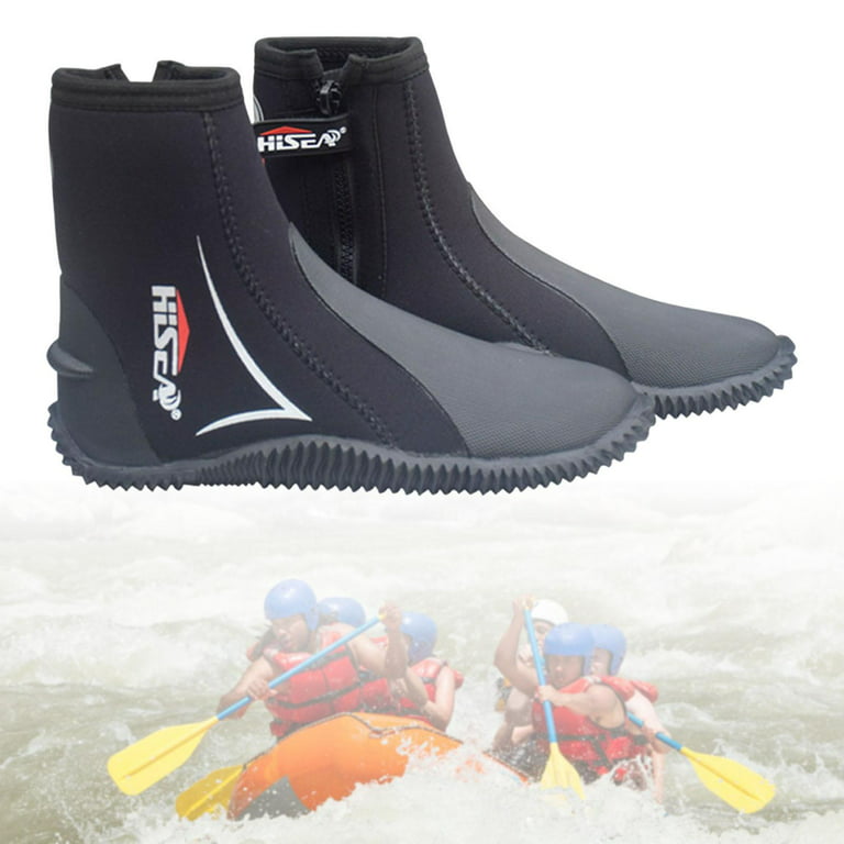 Premium Neoprene Scuba Diving Booties Wetsuit Boots Water Sports Unisex  Shoe for Windsurfing Rafting Kayaking , Black 42