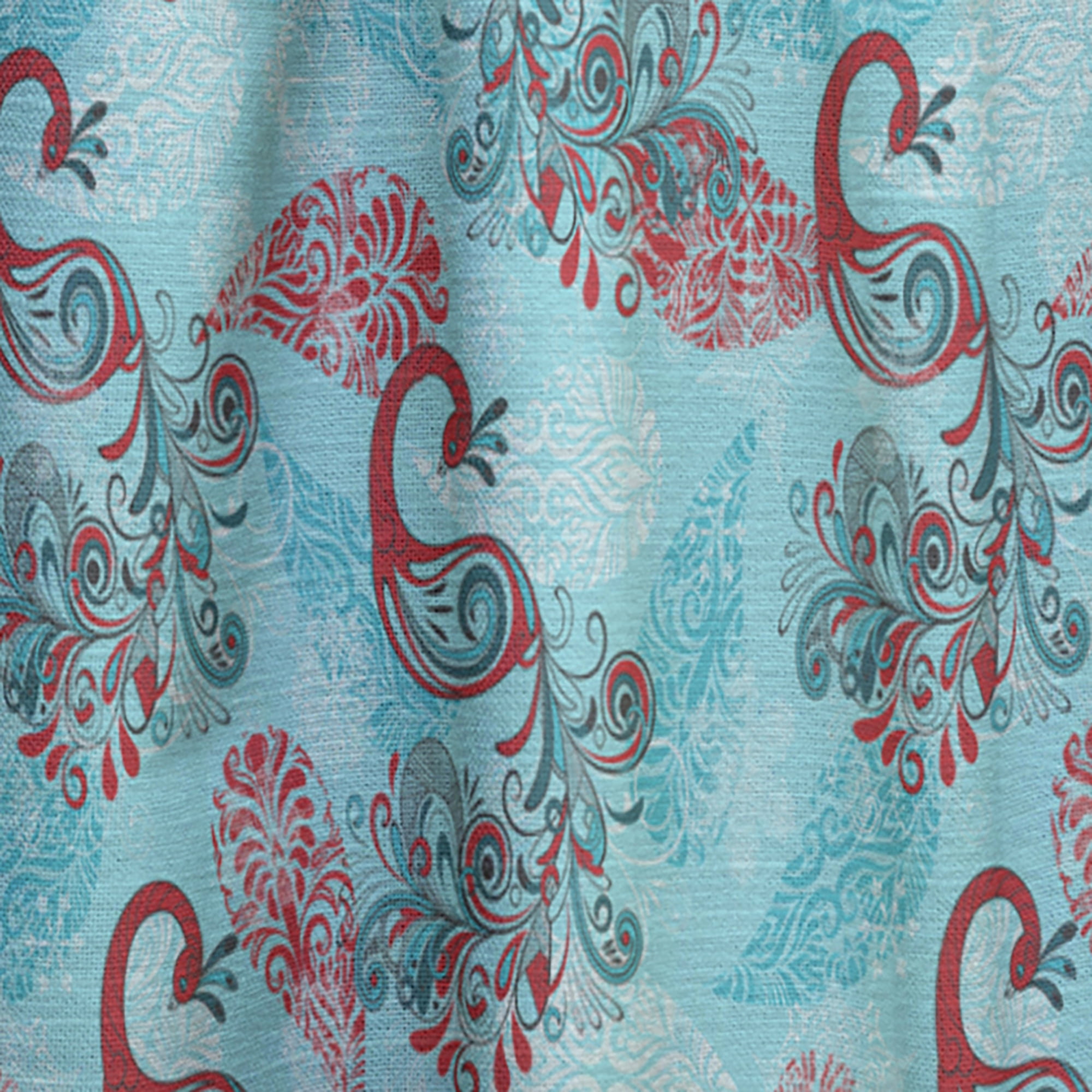 Designart 'Peacocks and Snowflakes With Winter Pattern' Modern & Contemporary Curtain Panel