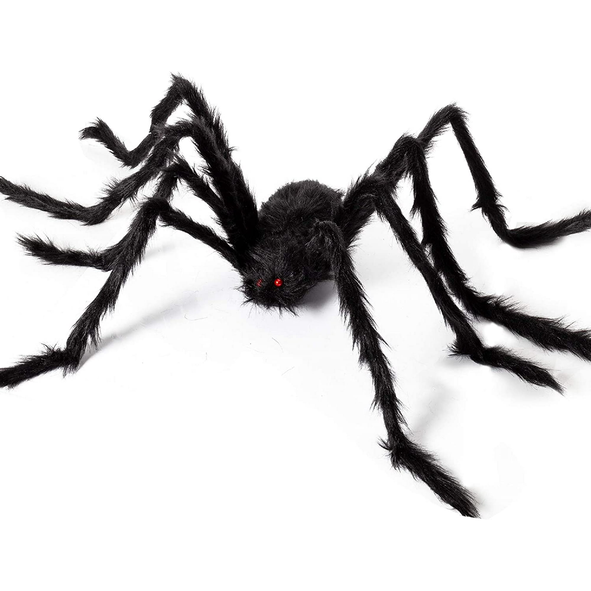 Décoration Halloween Toile D'Araignée Géante 5m + Araignées 2m Avec Lumières LED - Pour Extérieur/Intérieur