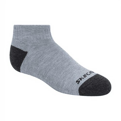 Skechers Kids Boys' 10 Pack 1/2 Terry Qtr Crew Socks, Mid Combo, 7-8.5