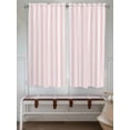 thumbnail image 6 of Bedroom Curtains 63 Inches length, Pink Striped Window Treatment Curtain Drapes, Modern Farmhouse Pink White Stripes Rod Pocket Curtain Panels for Living Room Kitchen, 42"x63", 2 Panels, 6 of 7