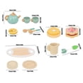 thumbnail image 2 of Wooden Toddler Tea Set for 1-3 Year Olds Pretend Play Kitchen Toy with Safe Rounded Edges Lightweight Design Easy-Grip Handles Washable Pieces Non-Toxic Paint Preschool Learning Tea Time,B, 2 of 5