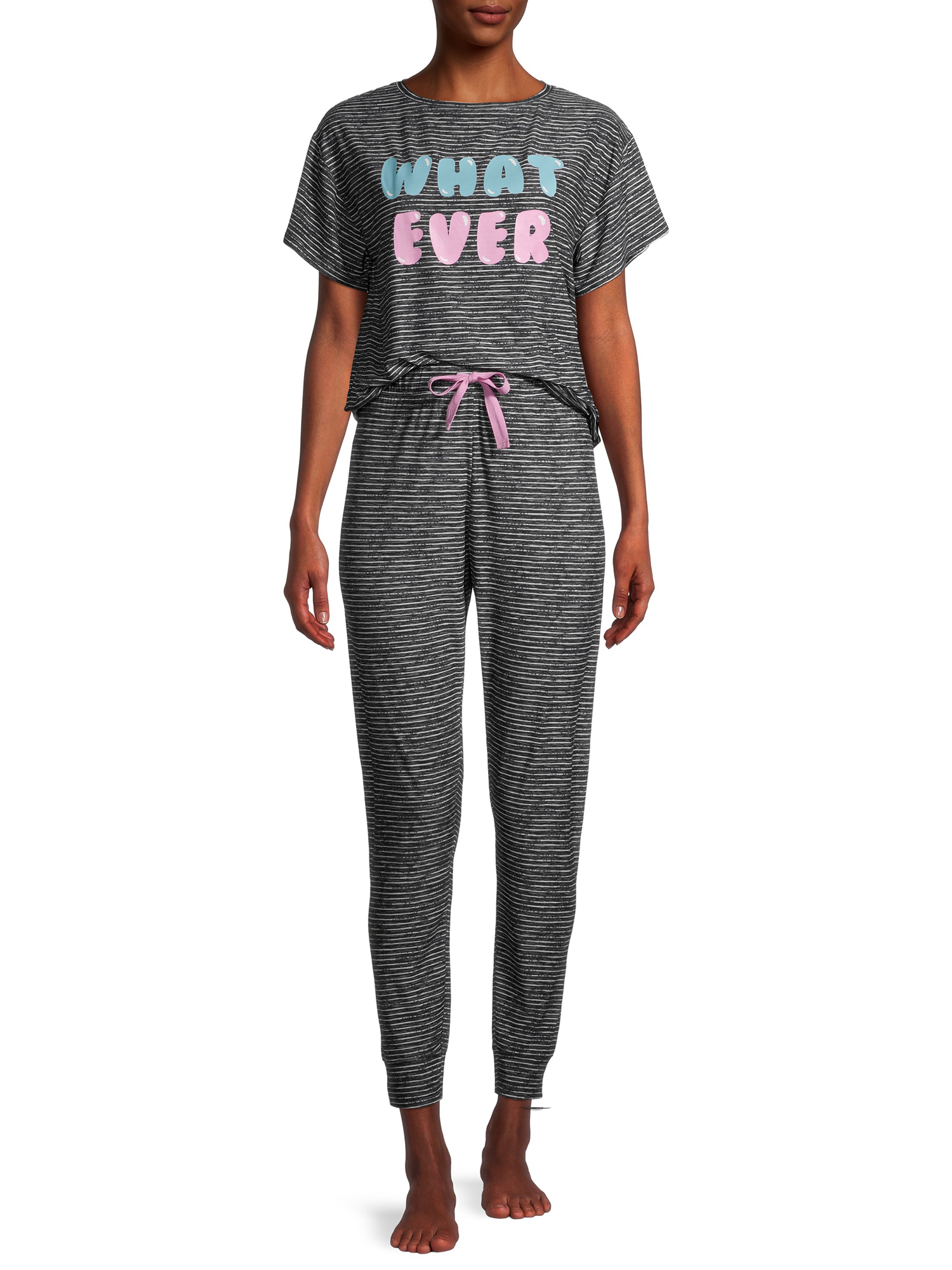 Derek Heart Juniors Stay Positive Jogger Pajama Set