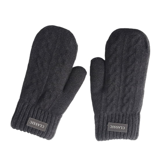 COOLHOOD Winterproofed Knitted Mittens For Men Windproof Thermals Gloves Fleeces Lining Outdoor Activity Hiking Snow Sports