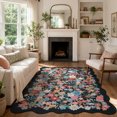thumbnail image 2 of Lahome 5'x7' Floral Area Rug for Living Room ,Area Rug 5x7ft ,Non Slip Rugs Machine Washable ,Indoor Floral Rug Low Pile Boho Rug for Bedroom Dining Room Office Farmhouse,Black, 2 of 10