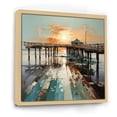 thumbnail image 2 of Designart "Coastalpier Pier Perspective Painting II" Nautical & Beach Floater Framed Wall Decor, 2 of 7