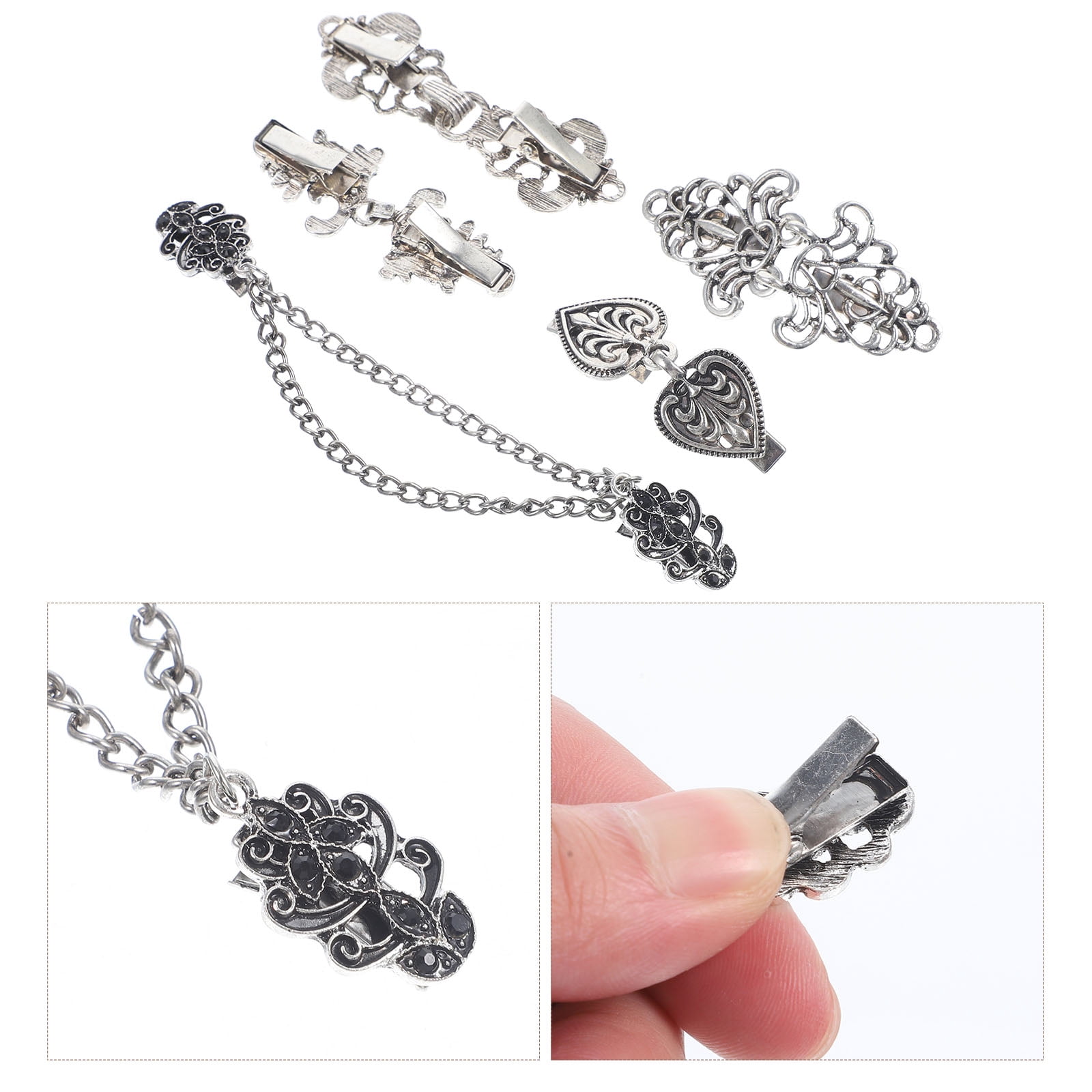 2 Pinces à Pull Vintage Avec Perles - Clips Pour Cardigan, Châle Ou Col - Neuf Avec étiquettes - Matière ABS/alliage